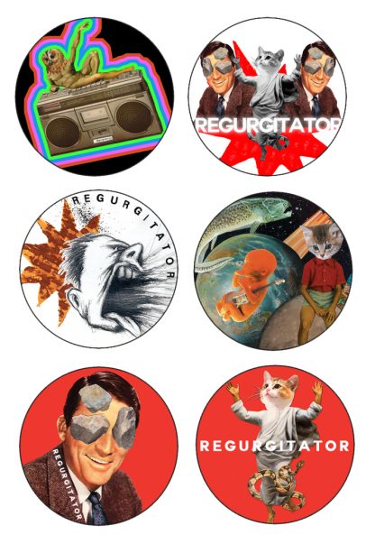 Pack of 6 Regurgitator badges DPF set