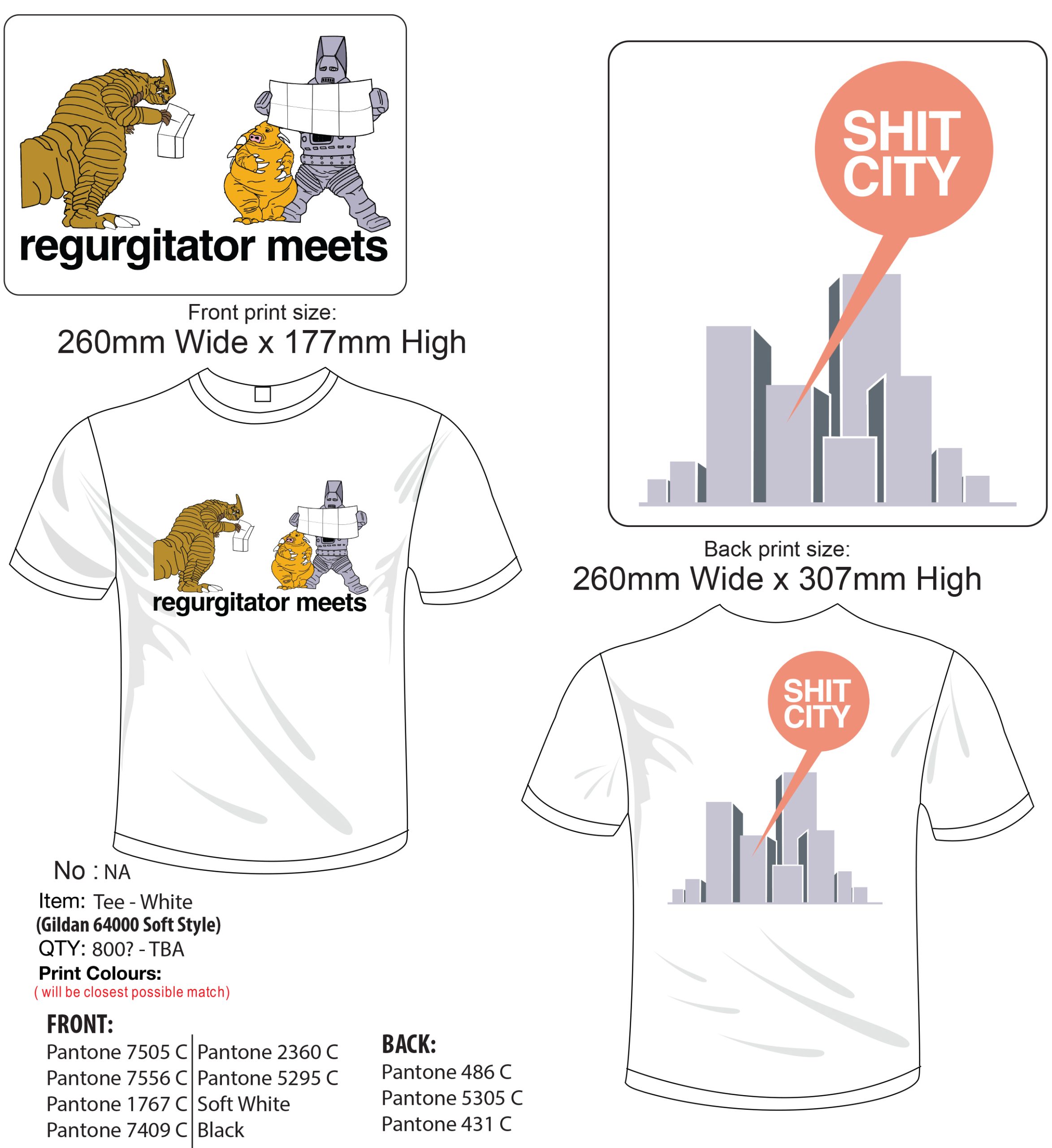 regurgitator meets SHIT CITY shirt - Image 3